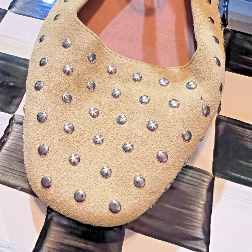 MADEWELL 11 The Greta Ballet  Studded Suede YELLOW Leather Flat NV817 - Picture 2 of 7